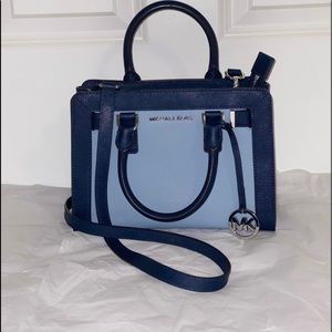 MICHAEL KORS blue DILLON satchel crossbody bag